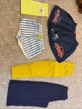 Boden Tea, Hanna Kids Bottoms Set - Navy, Yellow, Blue, Pink